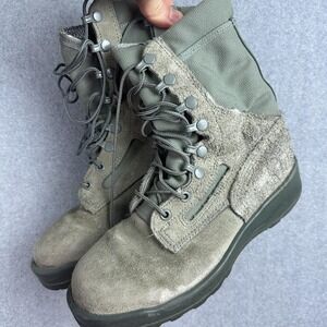 Wellco Air Force TW Boots Mens Size 5.5 R Green Suede Vibram Combat Military